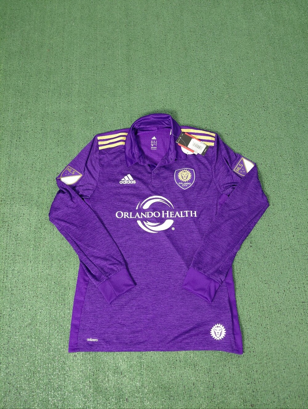 NWT Adidas Climacool Orlando City SC 2015/2016 Home Jersey Long Sleeve Sports Pu